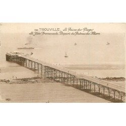 carte postale ancienne 14 TROUVILLE. Top Promotion. Départ du Bateau du Havre Jetée Promenade