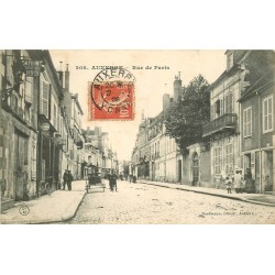 2 cpa 89 AUXERRE. Rue de Paris et Pont Suspendu 1908