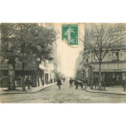 PARIS XV. Tabac et Café du Rond Point Place Falguière et rue de Procession 1909