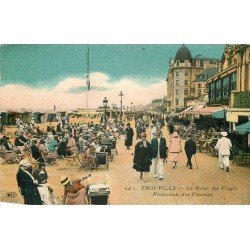 carte postale ancienne 14 TROUVILLE. Top Promotion. Promenade des Planches