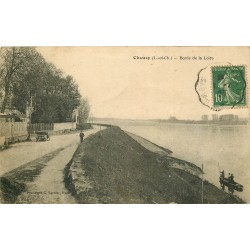 41 CHOUZY. Passeur en barque Bords de Loire 1923