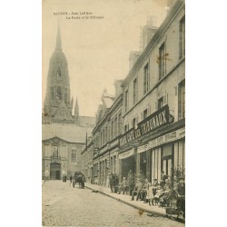 14 BAYEUX. Café des Tribunaux. la Poste et le Tribunal rue Laitière 1914