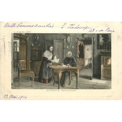 PAYS-BAS. Intérieur Hollandais par Spielter Pinxt 1914