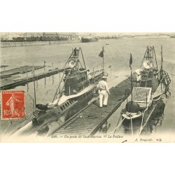 MILITARIA. Un poste de sous-marins " La Pallice " 1909 à Rochefort