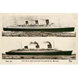 TRANSPORTS. Deux plus grands Paquebots du Monde Queen Mary et Normandy