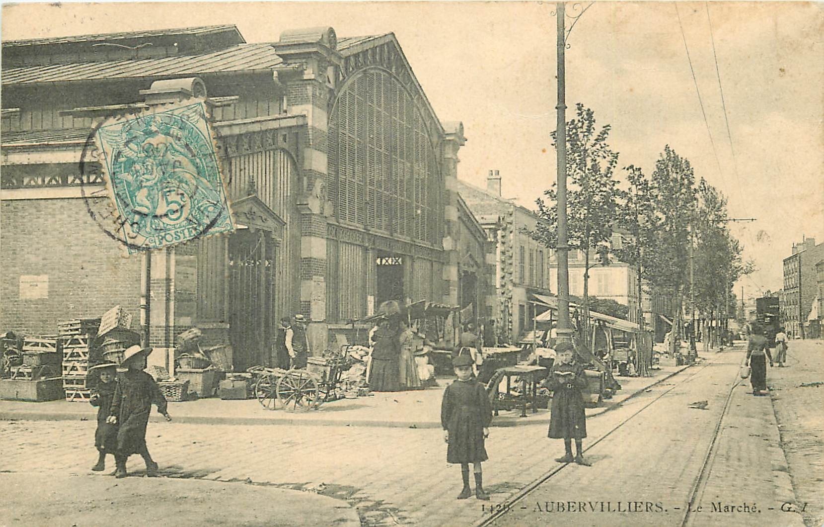 93 AUBERVILLIERS. Le Marché couvert 1906