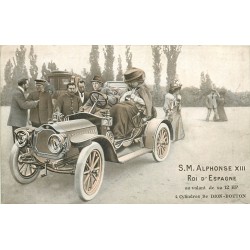 Le Roi d'Espagne Alphonse XIII au volant de sa 12 HP de Dion-Bouton