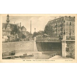 93 PANTIN. La Mairie et Pont du Canal de l'Ourcq 1936