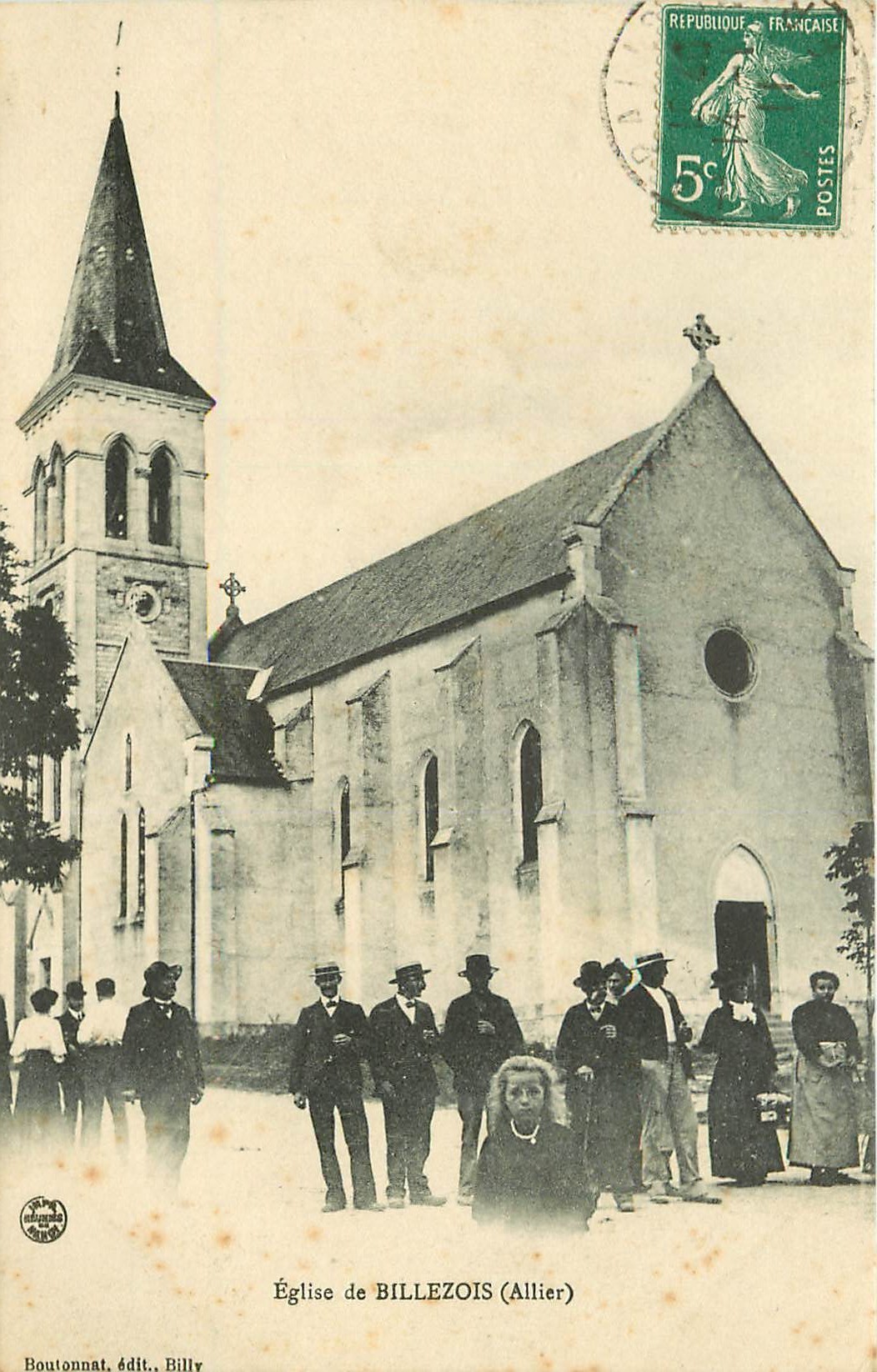 03 BILLEZOIS. Animation du dimanche devant l'Eglise 1911