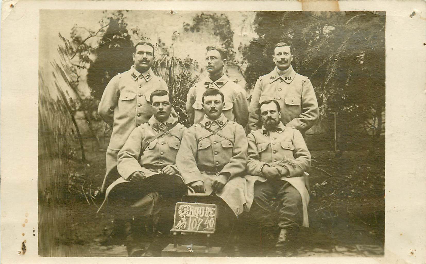 Superbe et rare Photo carte postale de Poilus du 321 Régiment d'Artillerie