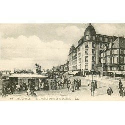 carte postale ancienne 14 TROUVILLE. Trouville Palace et Planches. Kiosque Tabac journaux Cartes Postales