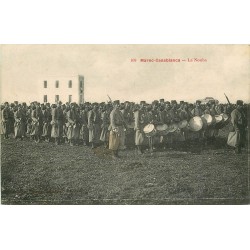 CASABLANCA. La Nouba par un Régiment de Tirailleurs militaires avec tambours 1917