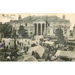 87 LIMOGES. Le Tribunal et le Marché Place d'Aisne 1915