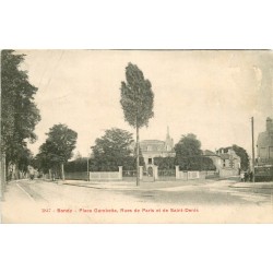 93 BONDY. Place Gambetta, rues de Paris et Saint-Denis 1915