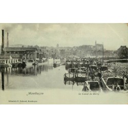 03 MONTLUCON. Nombreuses Péniches sur le Canal du Berry 1908