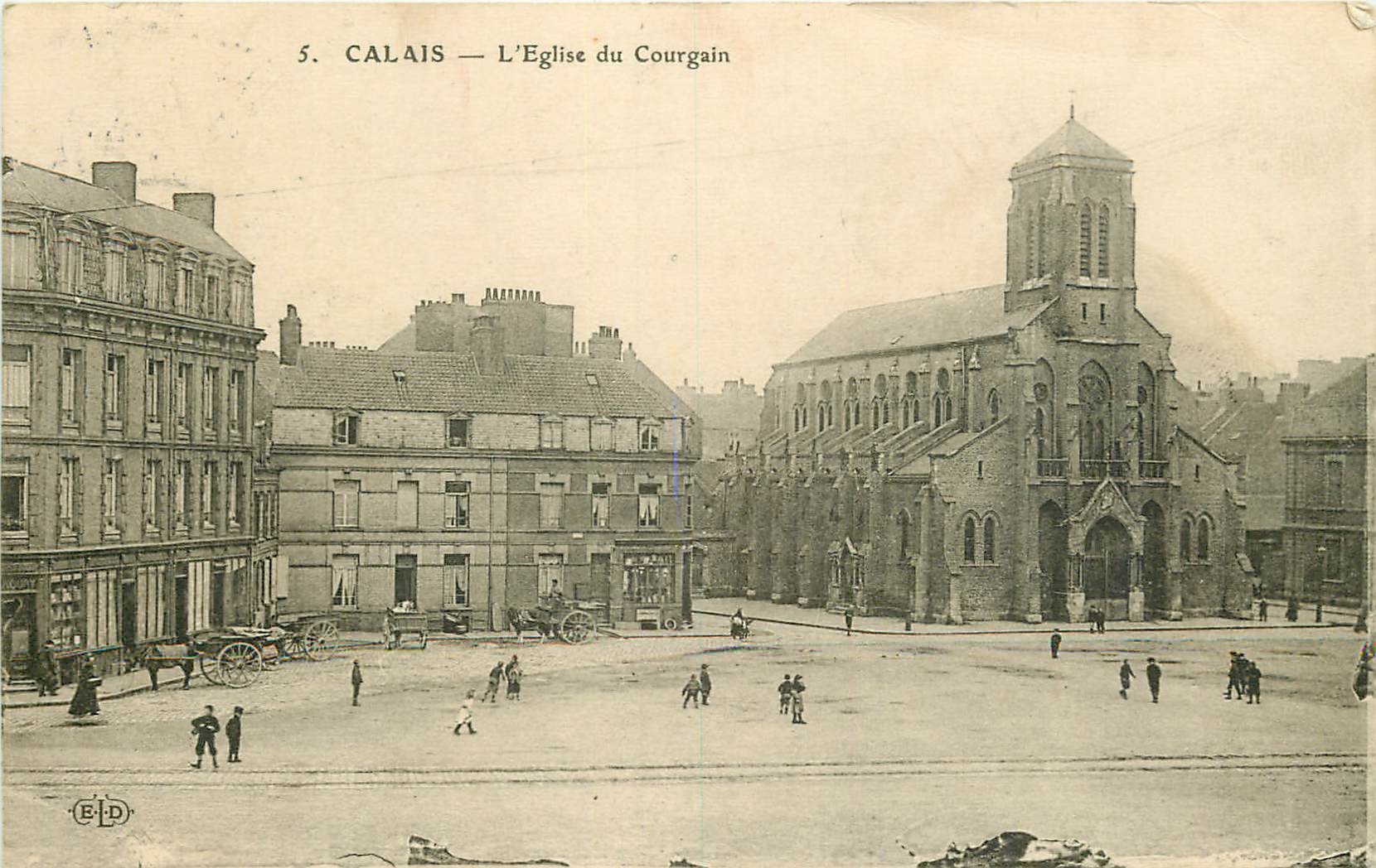 62 CALAIS. Eglise du Courgain 1914