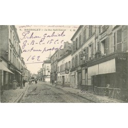 93 BAGNOLET. La Rue Sadi Carnot 1918 au loin l'Eglise Saint-Leu Saint-Gilles