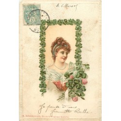 AUTRICHE. Carte autrichienne gaufrée 1905 par Schwidernoch Deutsch Wagram