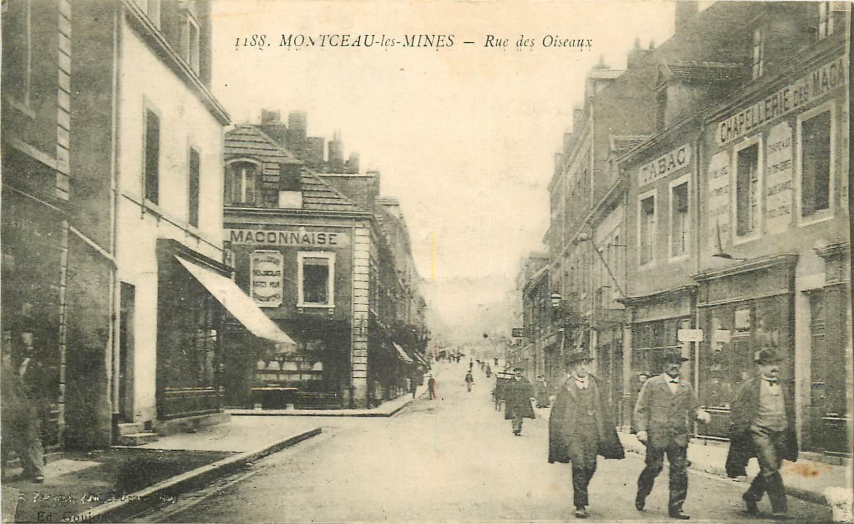 71 MONTCEAU-LES-MINES. Chapellerie rue des Oiseaux 1918