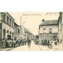 51 DAMERY. Facteur à vélo devant la Poste Rue Notre Dame 1916