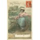 63 SAINT-PARDOUX. Rare un Baiser par femme en bicyclette 1910