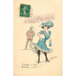 Illustrateur George Mouton " L'ENTOLAGE " en 6 tableaux 1912