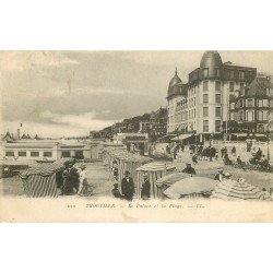 carte postale ancienne 14 TROUVILLE. Palace et Plage 1919