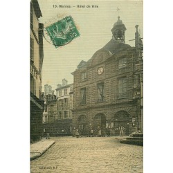 78 MANTES. Animation devant l'Hôtel de Ville 1913