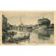 ROMA ROME. Pêcheurs en barque sur le Tevere 1930