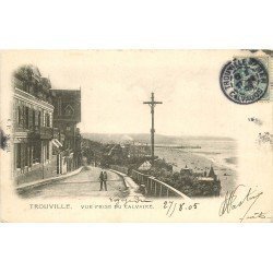 carte postale ancienne 14 TROUVILLE. Vue prise du Calvaire 1905