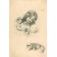Illustrateur VIENNE n° 175. Fillette tricotant et ses deux chatons 1907