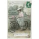 52 DOMMARTIN LE SAINT PERE. Un Bonjour à bicyclette 1911