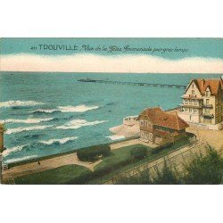 carte postale ancienne 14 TROUVILLE. La Jetée par gros Temps