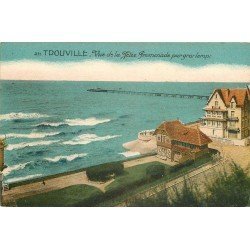 carte postale ancienne 14 TROUVILLE. La Jetée par gros Temps