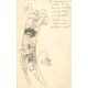 ART NOUVEAU. Superbe Femme encadrée de fleurs gaufrées et liseré Or vers 1905
