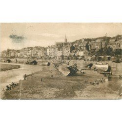 carte postale ancienne 14 TROUVILLE. Le Port à Marée basse 1906