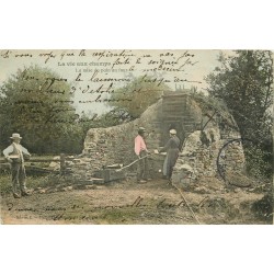 METIERS DE LA CAMPAGNE. La mise du pain au four 1906