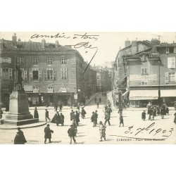 87 LIMOGES. Bar Américain et Epicerie Centrale Place Denis Dussoubs 1903