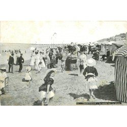carte postale ancienne 14 TROUVILLE. Le Matin sur la Plage. Aqua Photo