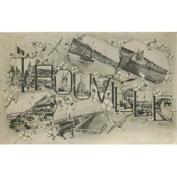 carte postale ancienne 14 TROUVILLE. Multivue 1905
