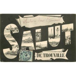 carte postale ancienne 14 TROUVILLE. Un Salut multivues 1905