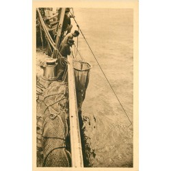 METIERS DE LA PÊCHE. Remontée d'un filet de plancton à bord du Président Théodore Tissier