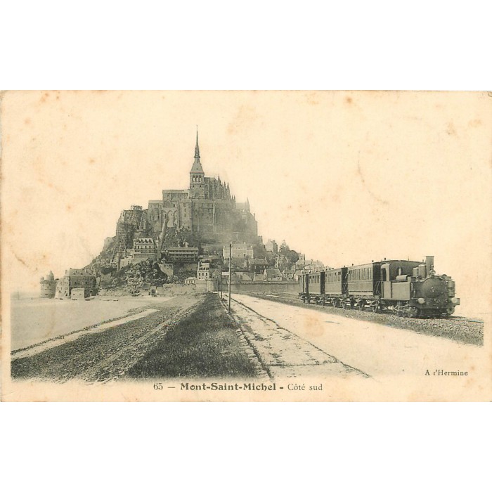 50 MONTSAINTMICHEL. Train sur Côté sud 1905