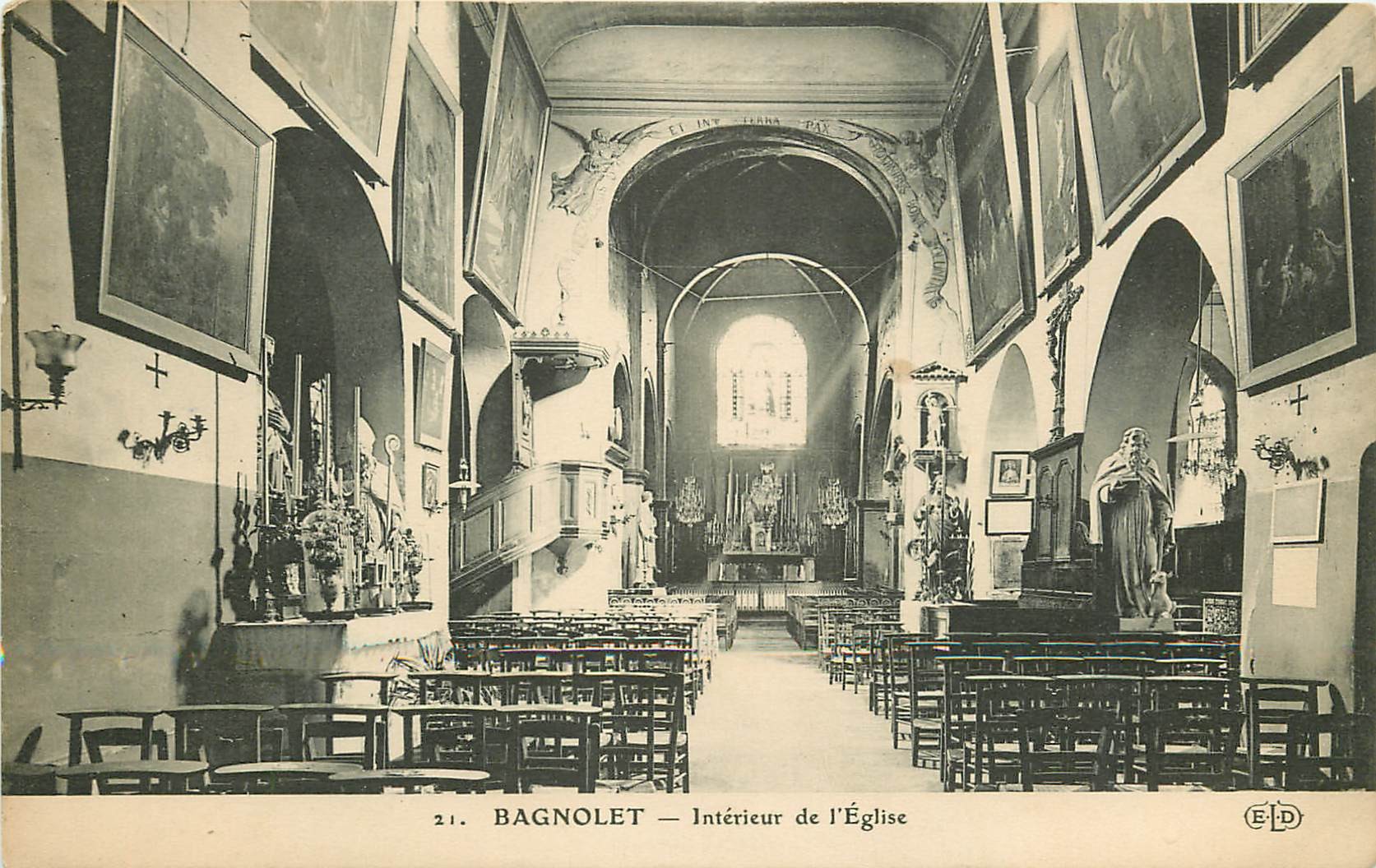 93 BAGNOLET. Intérieur de l'Eglise Saint-Gilles Saint-Leu