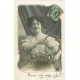Photographe Sazerac. Superbe femme avec corbeille de muguet 1907