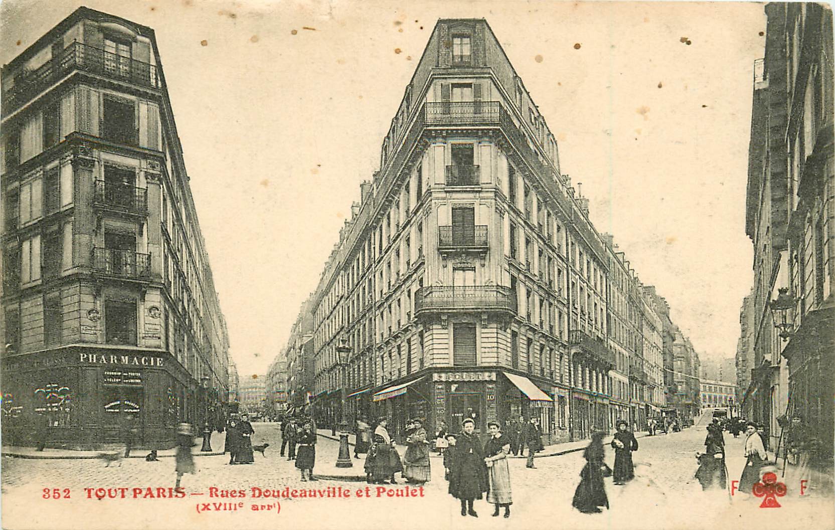 PARIS XVIII° Pharmacie rues Doudeauville et Poulet 1910