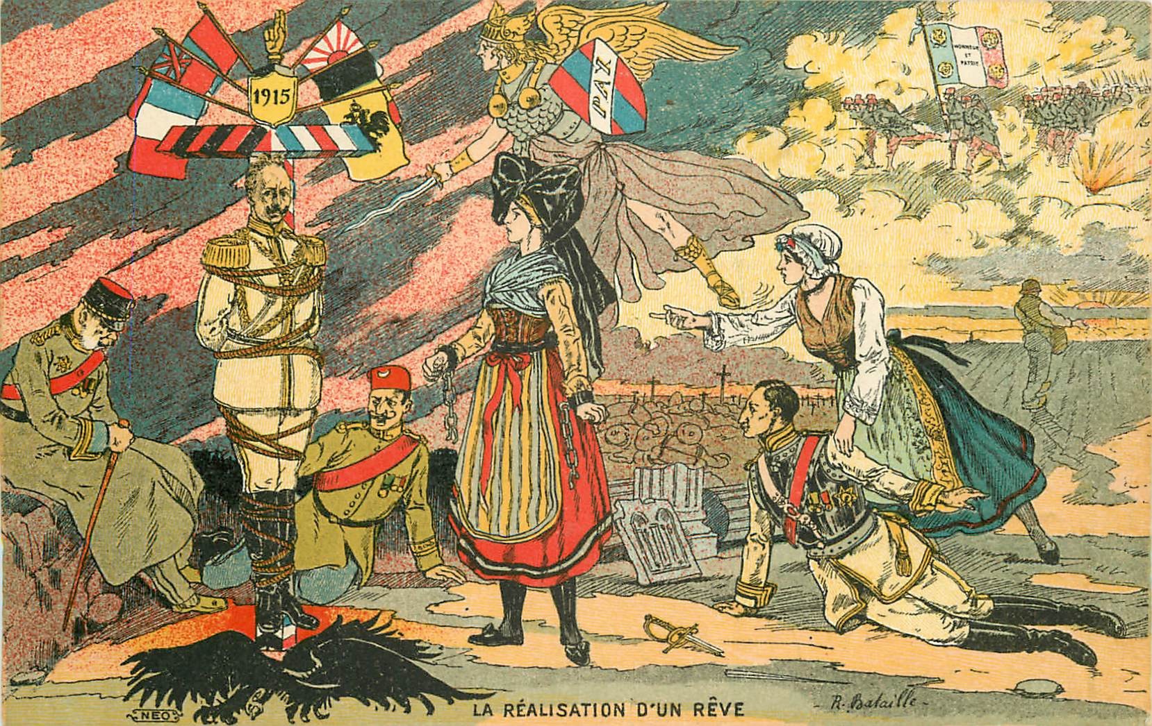 MILITARIA. La réalisation d'un Rêve par Bataille. Tombola 1917