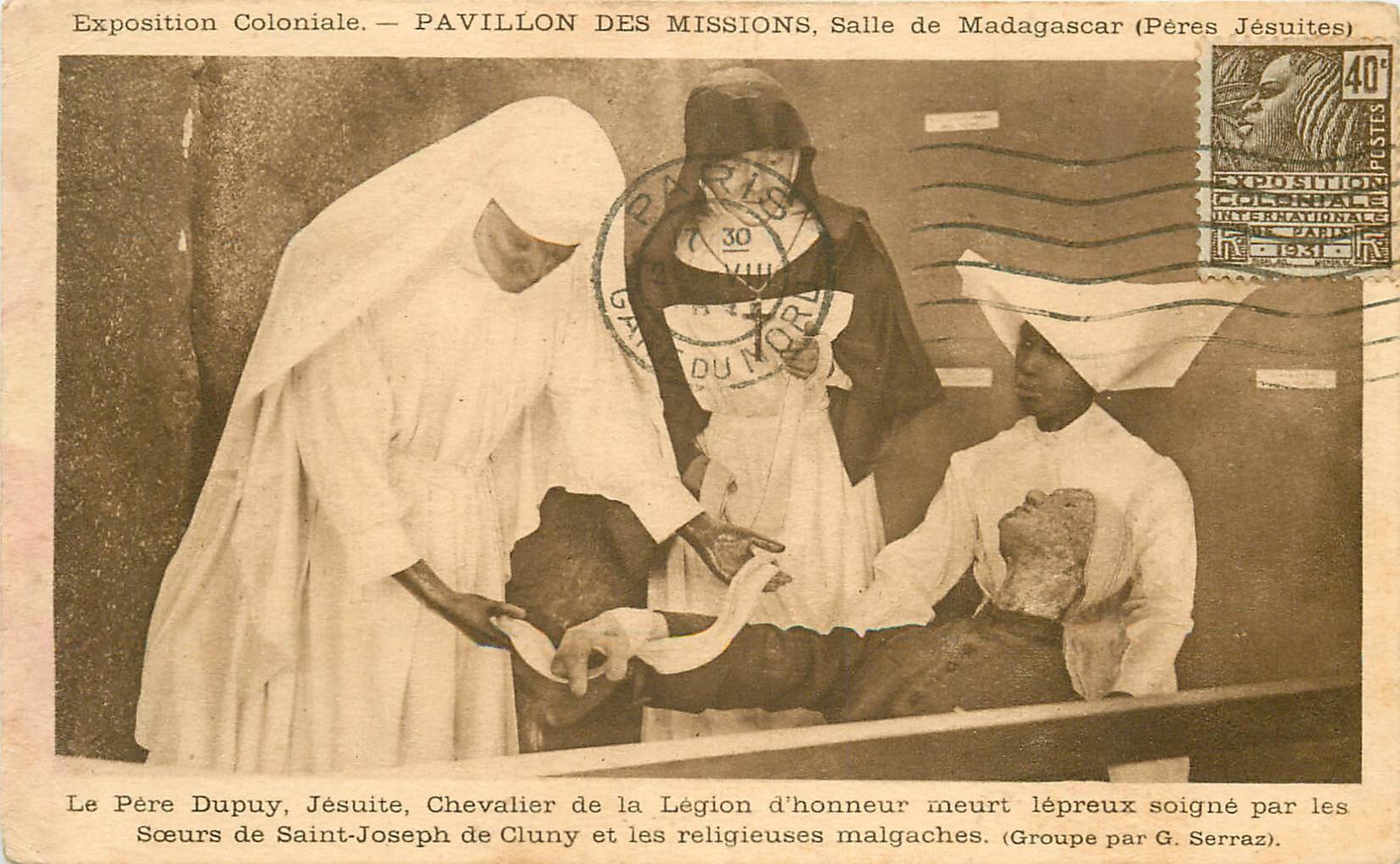 MADAGASCAR. Mort de la lèpre du Père Dupuy Jésuite 1931