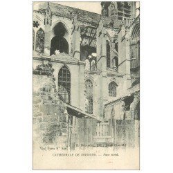 carte postale ancienne 02 SOISSONS. Cathédrale. Face Nord 1917