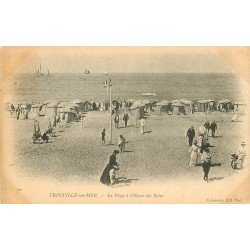 carte postale ancienne 14 TROUVILLE. La Plage à l'Heure du Bain vers 1900. ND 60
